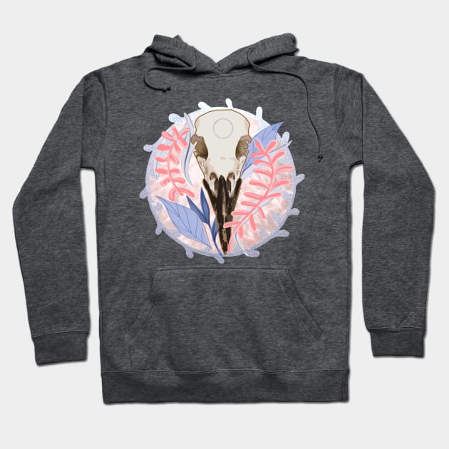 Bird Skull Wreath Hoodie by Sierra Snipes Studio